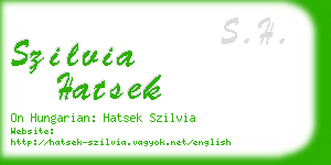 szilvia hatsek business card